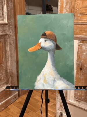 "Quack in a Cap" - Acrylic on Canvas (SOLD)