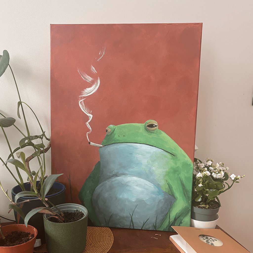 "The Addicted Frog” no. 1 - Acrylic on Canvas (SOLD)