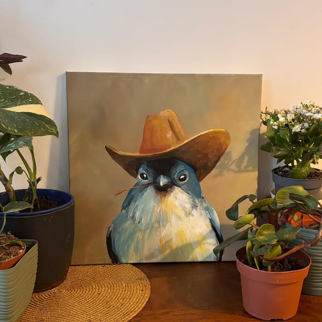 "Outlaw Tit" - Acrylic on Canvas (SOLD) - obrazek 3